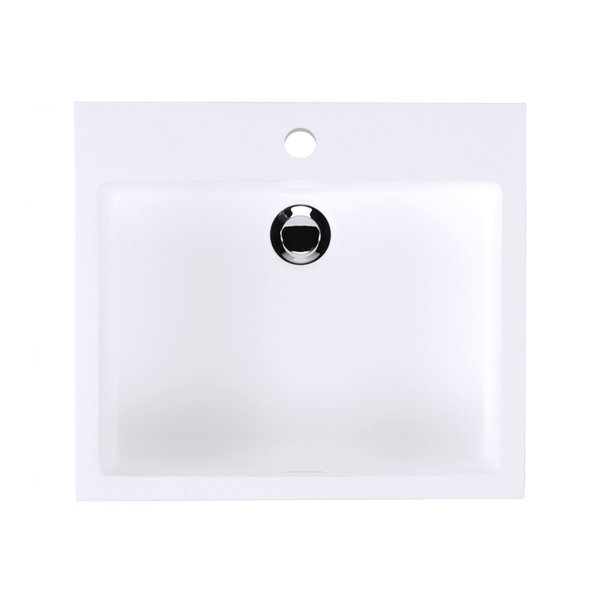 LACAVA Luce 15'' Solid Surface Square Vessel Bathroom Sink with Overflow Wayfair